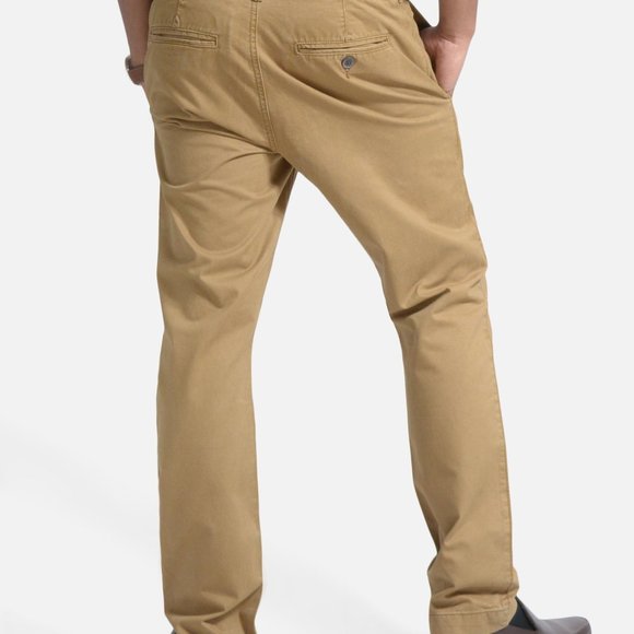 OLGYN Men’s Slim Fit  Khaki Flat Front Chino Pant - Picture 2 of 5